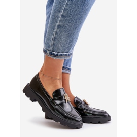 Mocassins Femme Laqués Avec Ours En Peluche, Noir Kaithra le noir 1