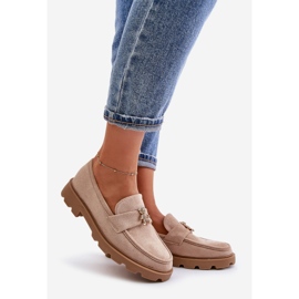 Mocassins pour femmes en suède écologique avec un ours en peluche, Beige Kaithra 1 Mocassins pour femmes en suède écologique avec un ours en peluche, Beige Kaithra 1