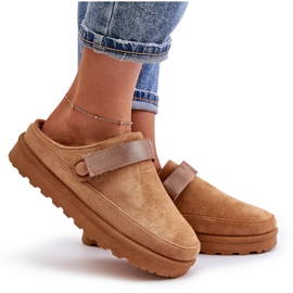 Tongs Fourrées Fourrées Pour Femme Sur Plateforme Camel Azida brun 8