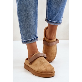 Tongs Fourrées Fourrées Pour Femme Sur Plateforme Camel Azida brun 5