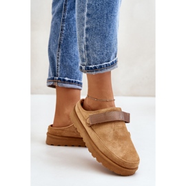 Tongs Fourrées Fourrées Pour Femme Sur Plateforme Camel Azida brun 3