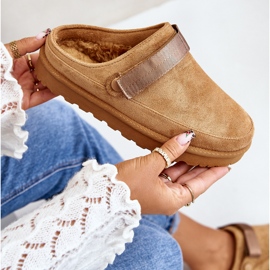 Tongs Fourrées Fourrées Pour Femme Sur Plateforme Camel Azida brun 7