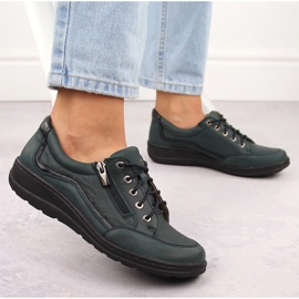 Chaussures confortables en cuir vert pour femmes Helios 411 5