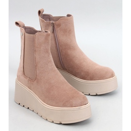 Bottines Chelsea plateforme Ronda Kaki beige 1