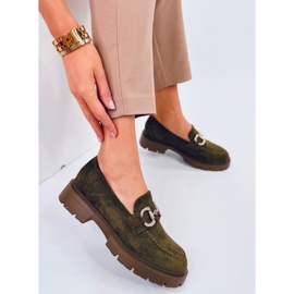 Karins Mocassins en daim vert avec boucle 4