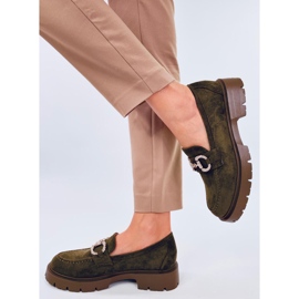 Karins Mocassins en daim vert avec boucle 3