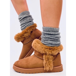 Bottines courtes Emus avec fourrure Sissoi Camel brun 2