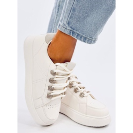 Sadri Baskets beiges à lacets épais 2