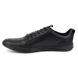 Polbut Chaussures décontractées en cuir pour hommes 2121 noires 1
