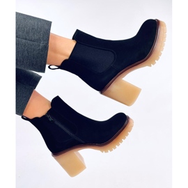 Mattis Bottines noires à talons larges avec protecteur le noir 4