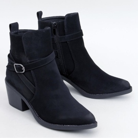 Cunnig Bottes de cowboy noires à talons bas 1