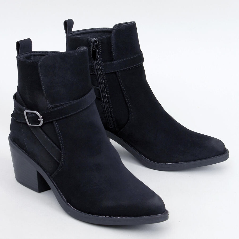 Cunnig Bottes de cowboy noires à talons bas 1