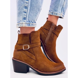 Bottes de cowboy à talons bas Cunnig Camel brun 2