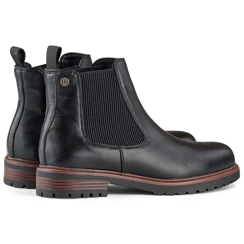 Bottines Chelsea femme noires à semelle plate le noir 1