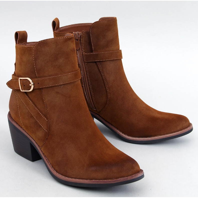 Bottes de cowboy à talons bas Cunnig Camel brun 1