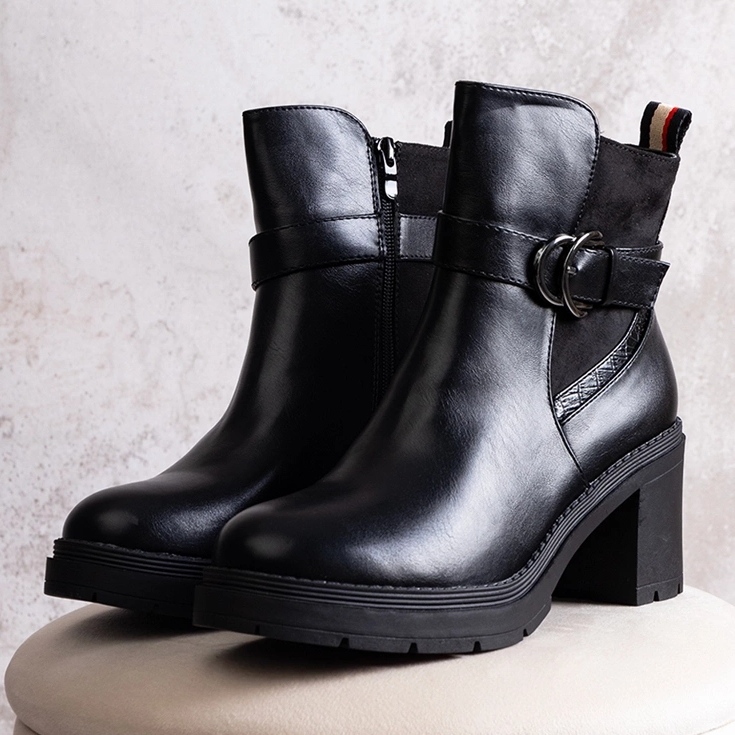 Bottines à talons hauts noires Mirka le noir 1