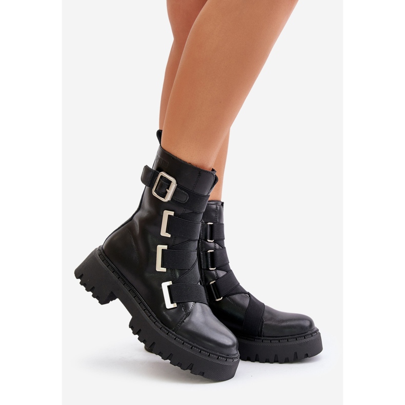 Bottes chaudes en cuir pour femmes Big Star OO274A256 Noir le noir 1