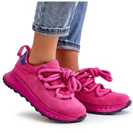 Baskets Femme En Daim À Laçage Épais Artiker 54C1461 Fuchsia rose 9