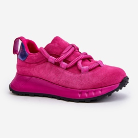 Baskets Femme En Daim À Laçage Épais Artiker 54C1461 Fuchsia rose 4