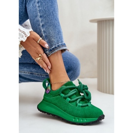 Baskets Femme En Daim À Laçage Épais Artiker 55C0099 Vert 6