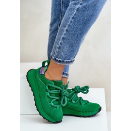 Baskets Femme En Daim À Laçage Épais Artiker 55C0099 Vert 7