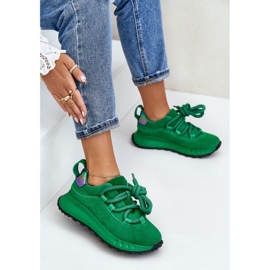 Baskets Femme En Daim À Laçage Épais Artiker 55C0099 Vert 8