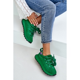 Baskets Femme En Daim À Laçage Épais Artiker 55C0099 Vert 9