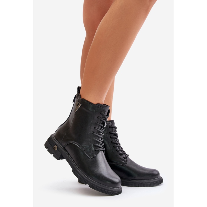 Bottes de travail isolées pour femmes en cuir naturel Vinceza 7920 noir le noir 1