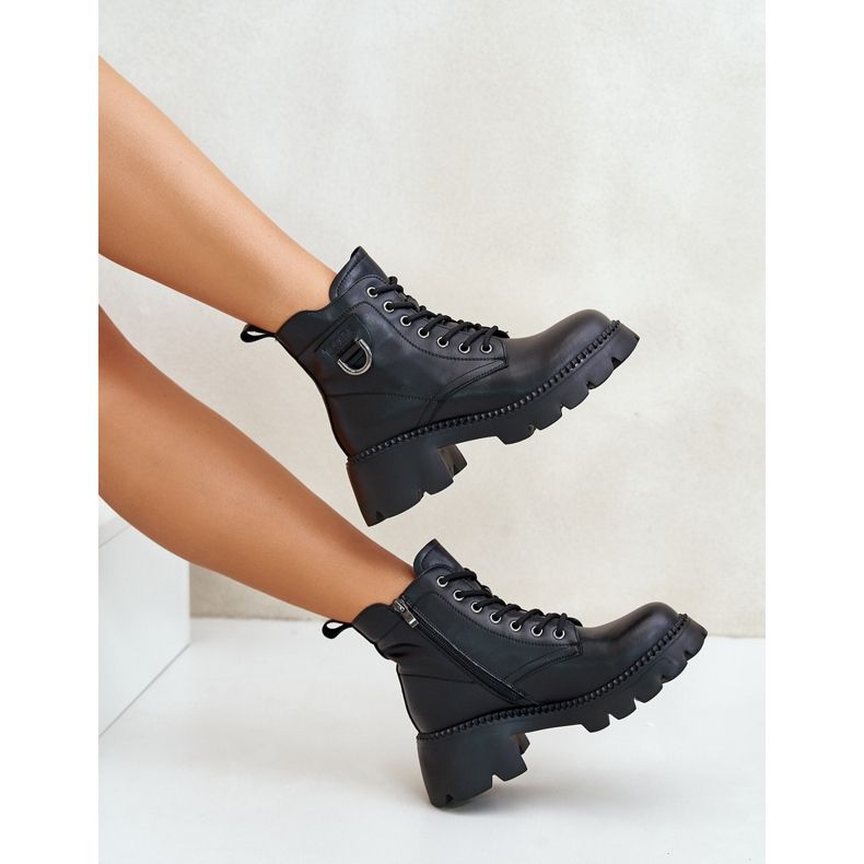 Bottes isolées en cuir naturel pour femmes Vinceza 41460 noir 2