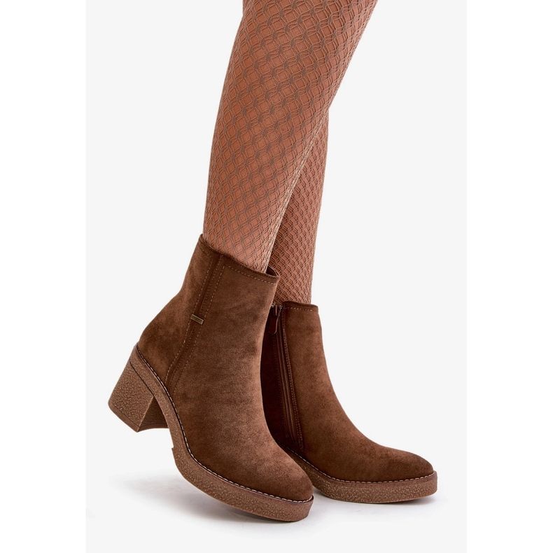 Bottes Femme À Talon Haut Isolées Eco Daim Marron Arkesia brun 1
