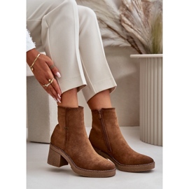 Bottes Femme À Talon Haut Isolées Eco Daim Kaki Arkesia brun 10