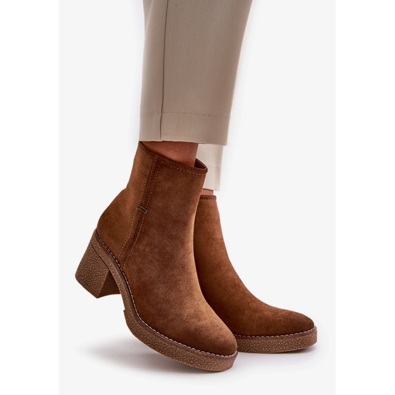 Bottes Femme À Talon Haut Isolées Eco Daim Kaki Arkesia brun 1