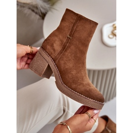 Bottes Femme À Talon Haut Isolées Eco Daim Kaki Arkesia brun 2