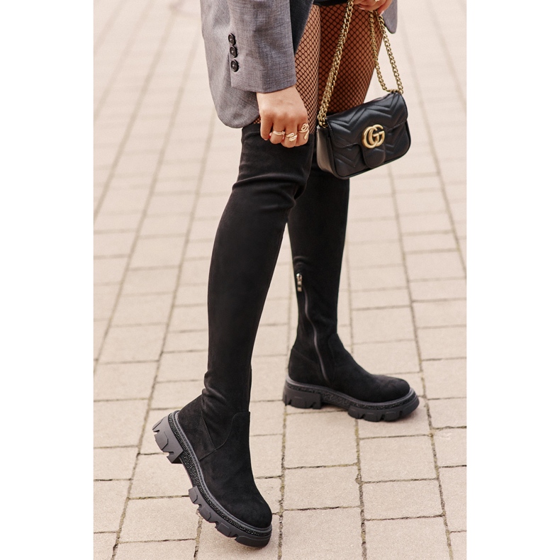 Cuissardes Femme Eco Daim Noir Irithalla 2