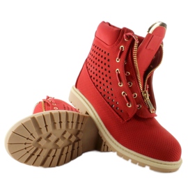 Balmans ajourés, tirette dorée, rouge R103 Rouge 5