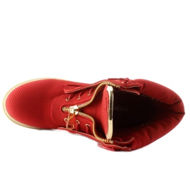 Balmans ajourés, tirette dorée, rouge R103 Rouge 7