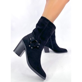 Hardin Bottes cowboy en daim noir le noir 3