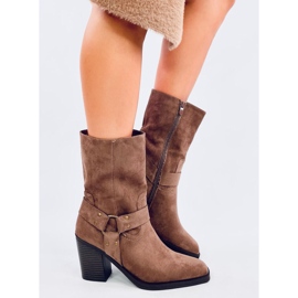 Hardin Santiags en daim kaki brun 2