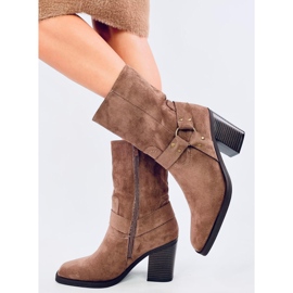 Hardin Santiags en daim kaki brun 3