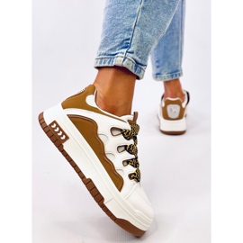 Baskets femme Allman Camel blanche 5