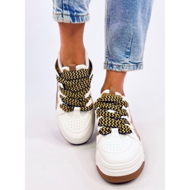 Baskets femme Allman Camel blanche 2