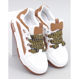 Baskets femme Allman Camel blanche 1