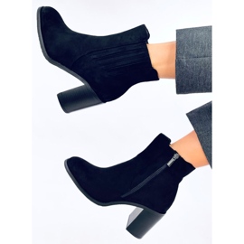 Noriega Bottines à talons en daim noir le noir 4