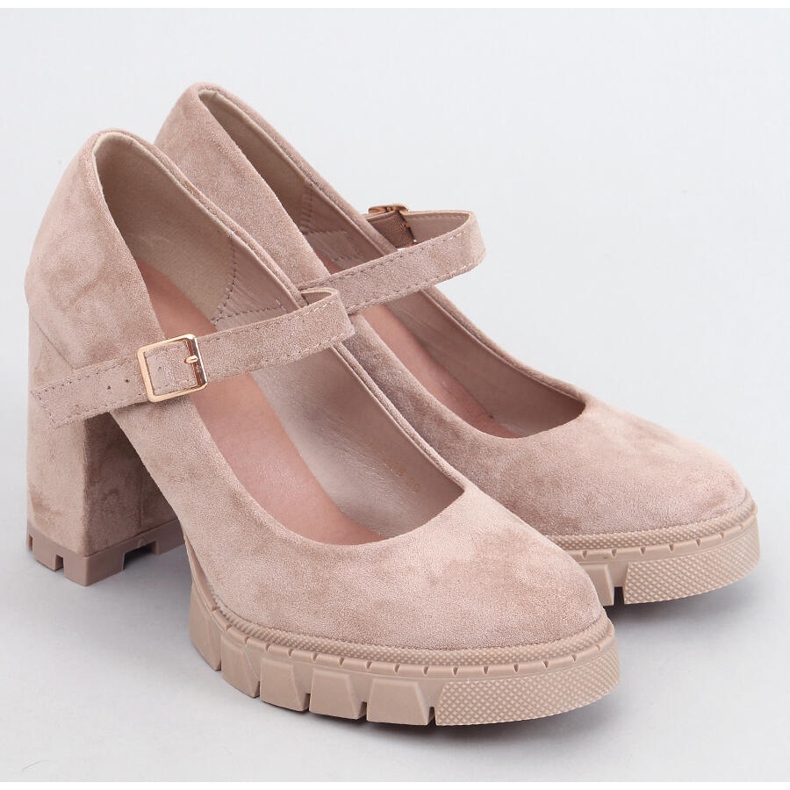 Escarpins à plateforme avec bride Dresse Khaki beige 1