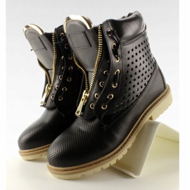 Balmans ajourés, tirette dorée, noir R103 Noir le noir 4