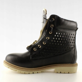 Balmans ajourés, tirette dorée, noir R103 Noir le noir 3