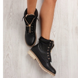 Balmans ajourés, tirette dorée, noir R103 Noir le noir 8