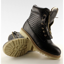 Balmans ajourés, tirette dorée, noir R103 Noir le noir 5