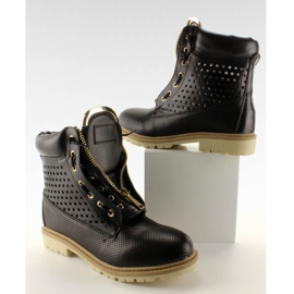 Balmans ajourés, tirette dorée, noir R103 Noir le noir 6