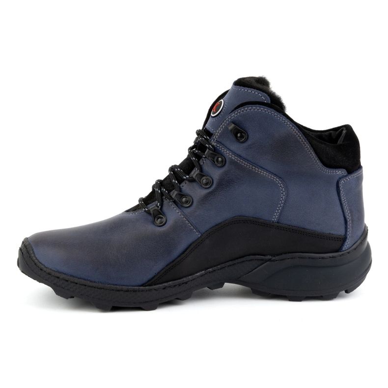 KOMODO Bottines d'hiver en cuir pour homme 903K, bleu marine 1